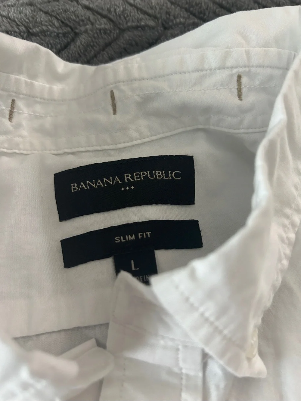 Banana Republic White Short-Sleeve Button-Down Shirt